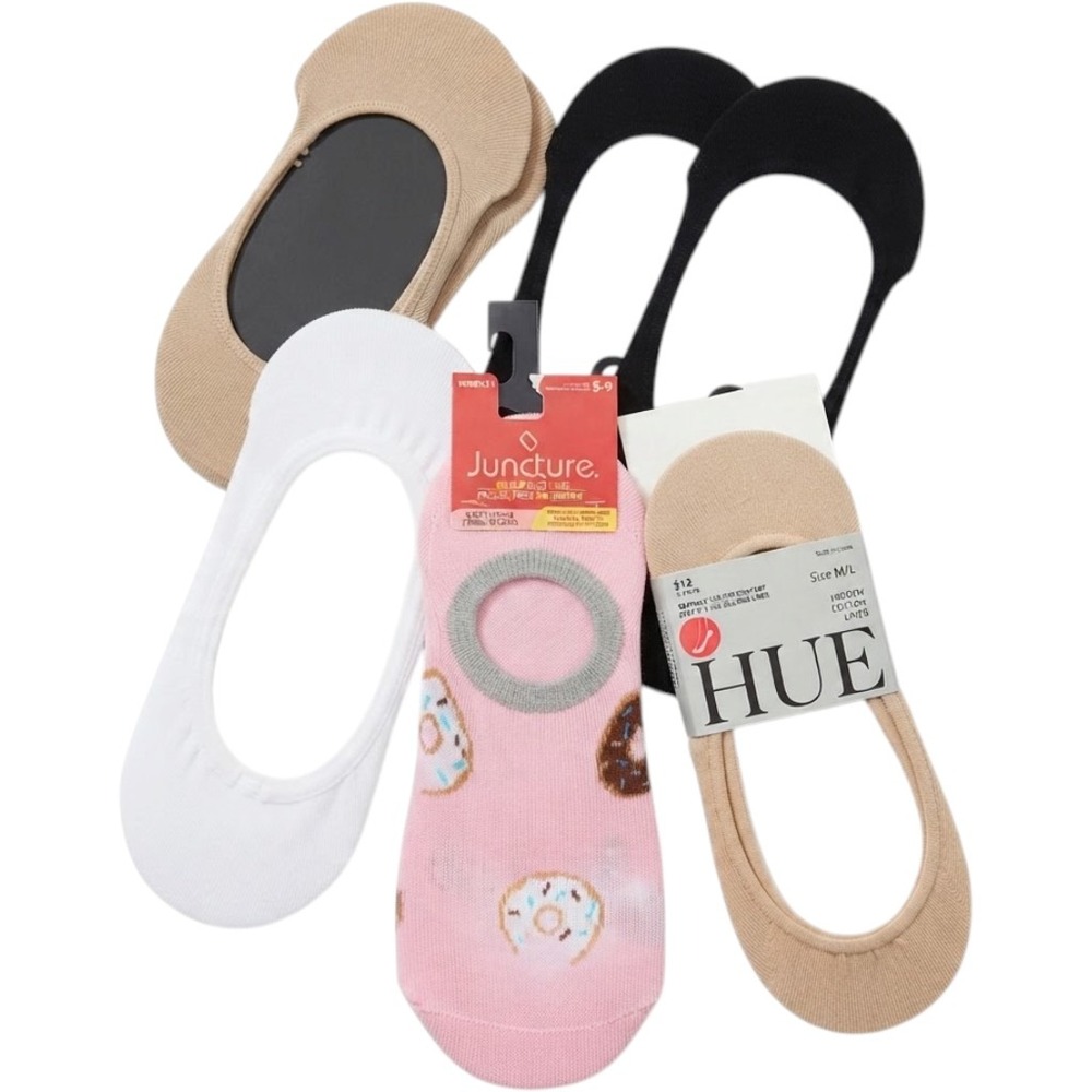 Womens No Show Liner Socks Bundle Hue Keds Juncture 8 Pairs Donut Neutral Multi